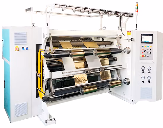 고속 적층 종이 BOPP, 애완 동물, CPP, PVC, PE, 필름 슬리 팅 공예 / 감열지, 스티커 용지, 접착 라벨 용지 스톡 용 되감기 기계